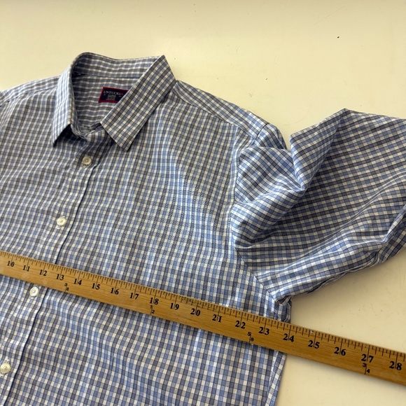 UNTUCKit Durif Wrinkle Free Blue Textured Plaid LS Button Up Shirt Mens XL - Picture 5 of 8